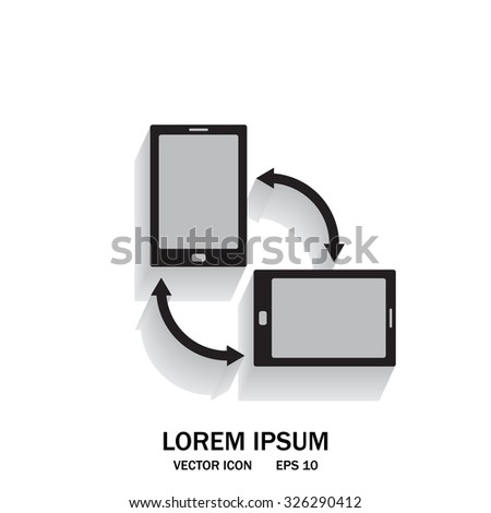 Rotate Smartphone or Cellular Phone or Tablet Icons in Vector
