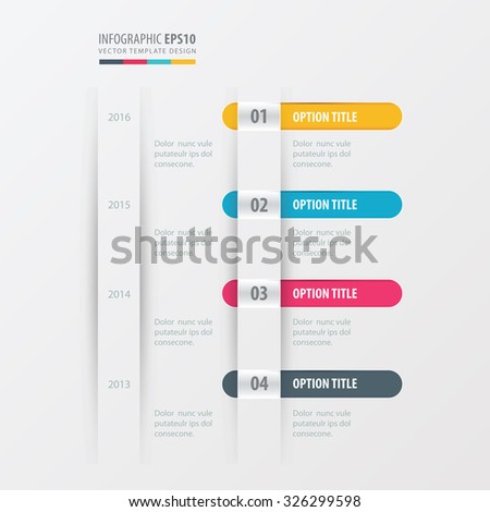 timeline design   yellow, blue, pink color