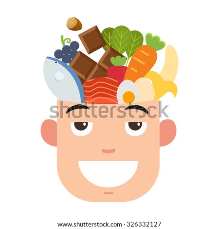 Brain power food,vector illustration