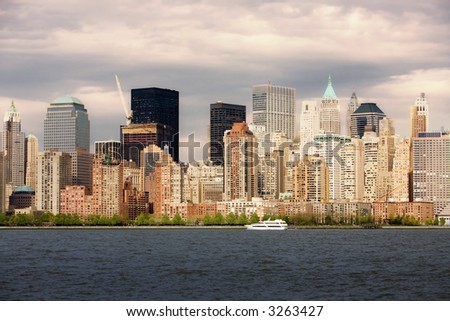 Lower Manhattan and Hudson River