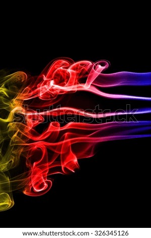movement of smoke, Abstract color smoke on black background, smoke background,colorful ink background,blue and red and yellow, beautiful smoke