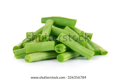 Green beans isolated on a white background Royalty-Free Stock Photo #326356784