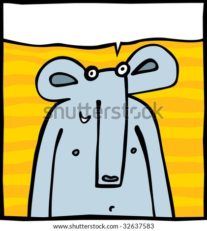 The happy elephant on a yellow background an illustration