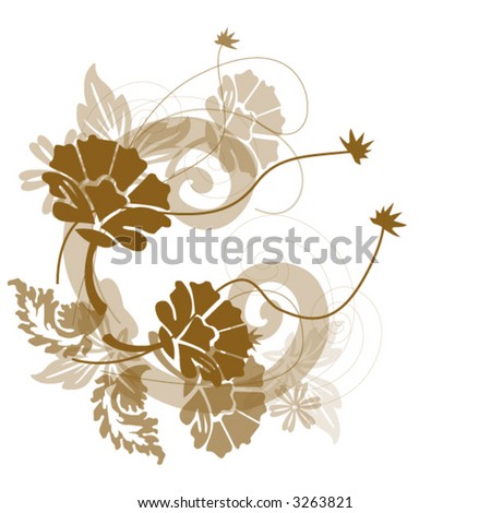 Vector Floral brown pattern