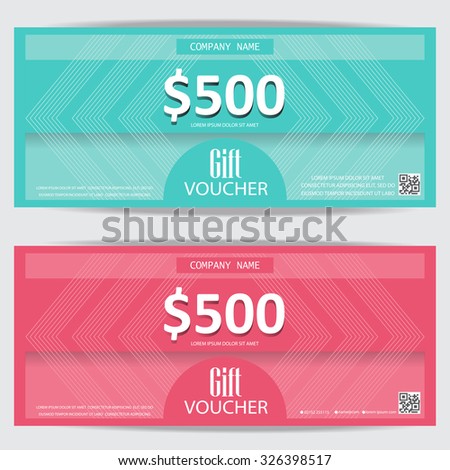 gift voucher certificate coupon template, cute and modern style. can be use for business shopping card, customer sale and promotion, layout, banner, web design. vector illustration