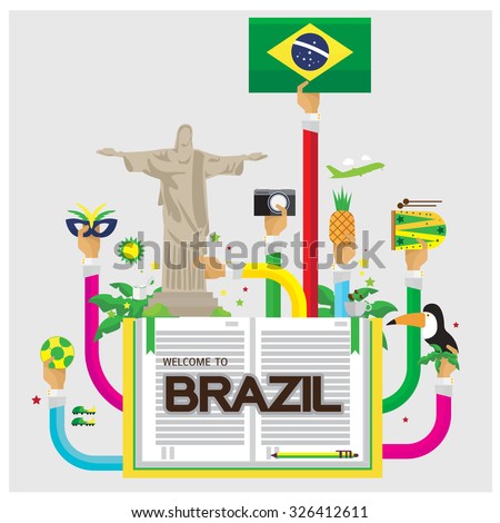vector Brazil jesus Soccer camera pineapple leaves Hornbill Tourism music arm and hand