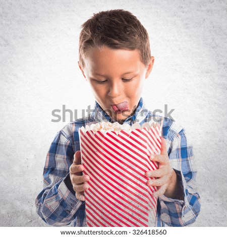 Kid with popcorn