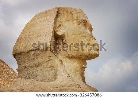 Image of the Sphinx at Giza. Cairo, Egypt. 