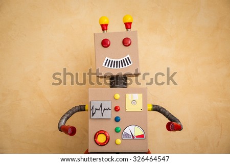 Funny toy robot. Innovation technology and creative concept