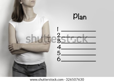 business woman and plan