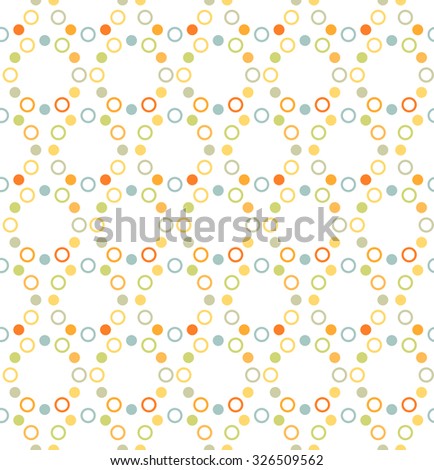 Abstract Circle and Dots Pattern. Vector Seamless Background. Regular Texture