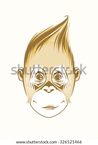 Portrait of funny monkey