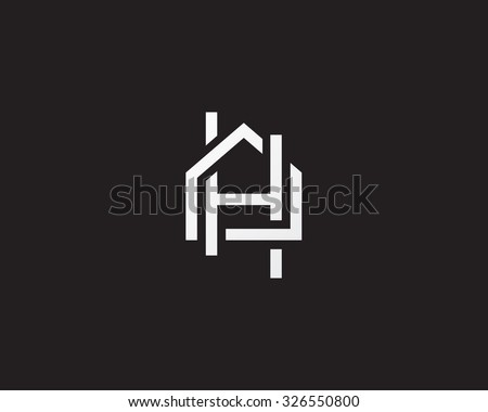 Abstract vector logo combines house and the letter H.