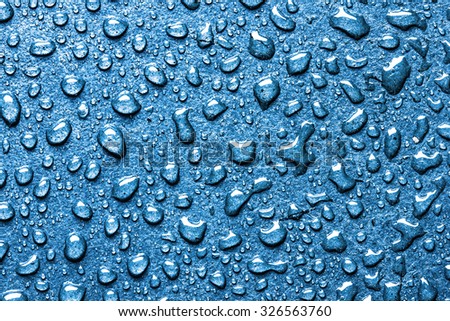 Raindrops blue texture.