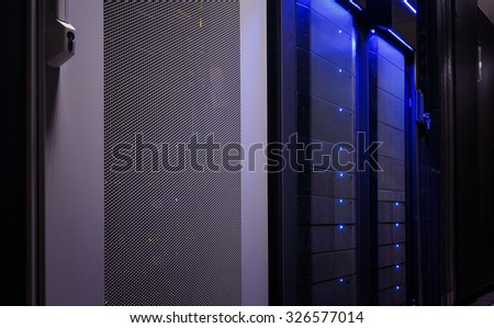doors of mainframes in data center