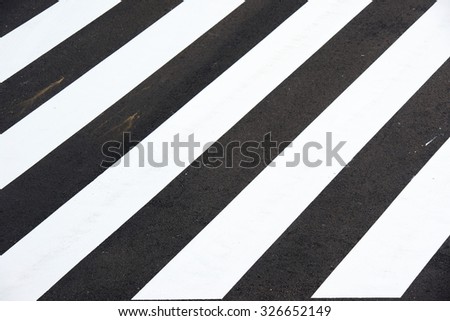 Zebra crossing without anyone crossing it.