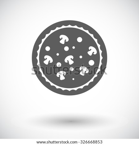 Pizza. Single flat icon on white background.  illustration.