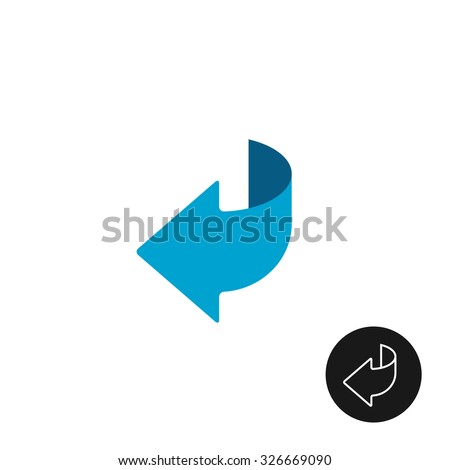 Page turn or back arrow flat and linear icon Royalty-Free Stock Photo #326669090