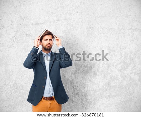 boring businessman with small book