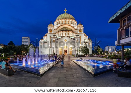 Saint Sava temple, Belgrade Serbia Royalty-Free Stock Photo #326673116