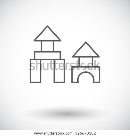 Building block icon. Thin line flat related icon for web and mobile applications. It can be used as - logo, pictogram, icon, infographic element. Illustration. 