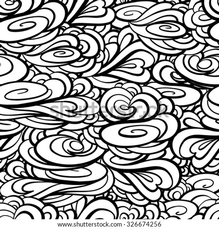 Abstract loops and curves vector seamless pattern
