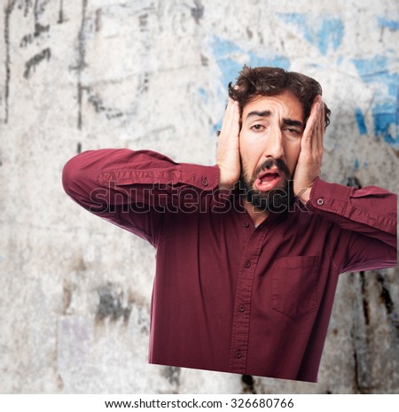worried young man surprised