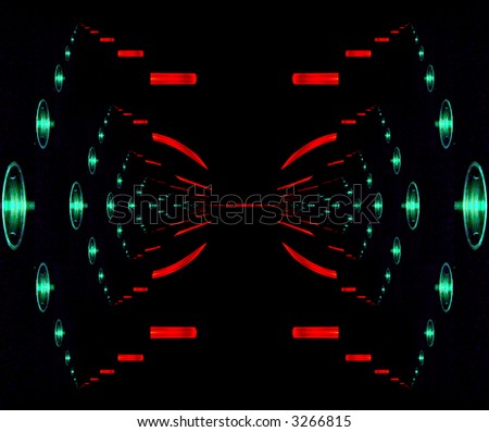 kaleidoscopic interference pattern of a laser beam reflected by a ruby rod