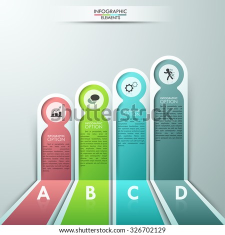 Modern infographics options banner for 4 features made of colorful paper ribbons. Vector. Can be used for web design and  workflow layout