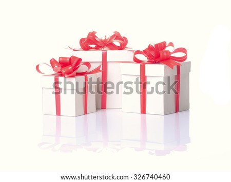 set of gift box isolated on white background