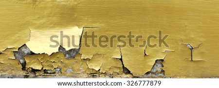 golden statue painted cracked texture