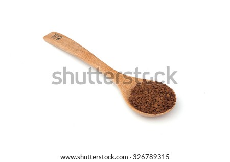 Instant coffee powder on white isolated background