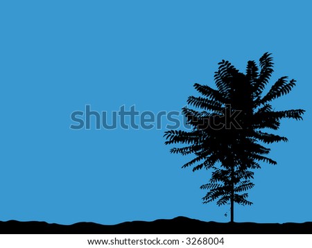 blue sky with tree silhouette (vector eps format)