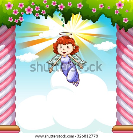Angel flying in the sky illustration