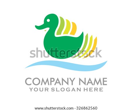 duck goose swan poultry fowl silhouette vector logo image icon