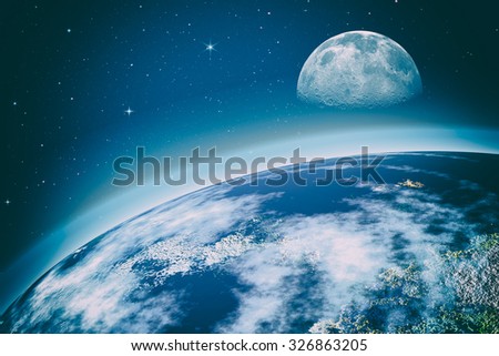 outer space. On the Orbit. Abstract science backgrounds. NASA imagery used