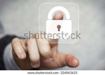 Button lock web security online sign business icon