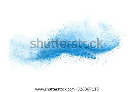 Launched colorful powder, isolated on white background Royalty-Free Stock Photo #326869115