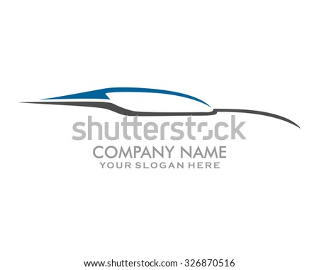 blue showroom garage super sport car silhouette logo image icon
