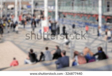 Commuters, people background. Intentionally blurred post production.