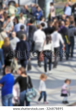 Humans, people background. Intentionally blurred post production.