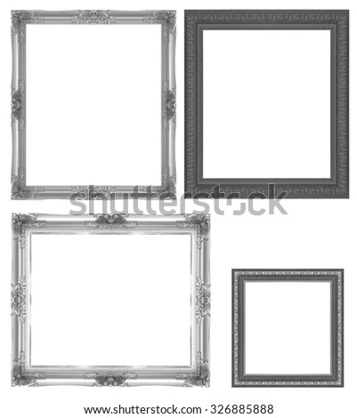 Picture  Frames  Silver  black  isolated on white background.