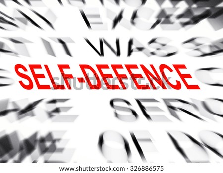Blured text with focus on SELF DEFENCE