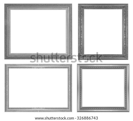 Picture  Frames  Silver  black  isolated on white background.