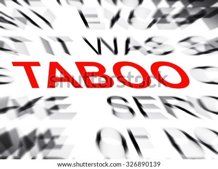 Blured text with focus on TABOO