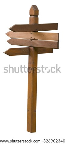 Wooden signboard with four boards