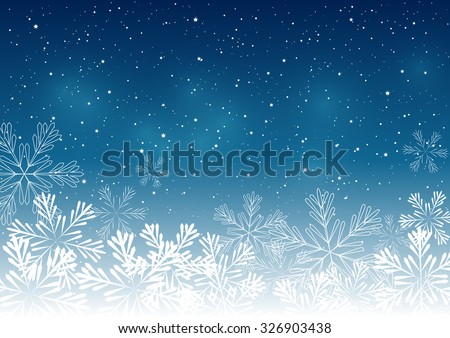 Blue Christmas snowflakes background.