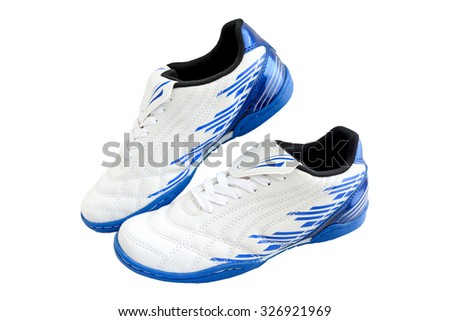 Sport equipment.Running shoe, Sport shoes white and blue on white background
