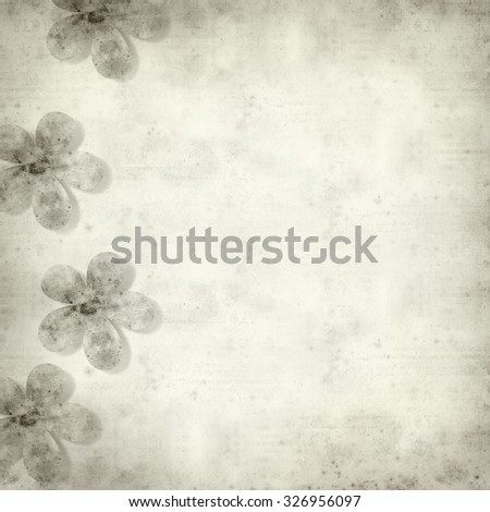 textured old paper background with stylized flower pattern