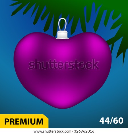 Christmas tree heart shaped toy icon - includes mesh fill